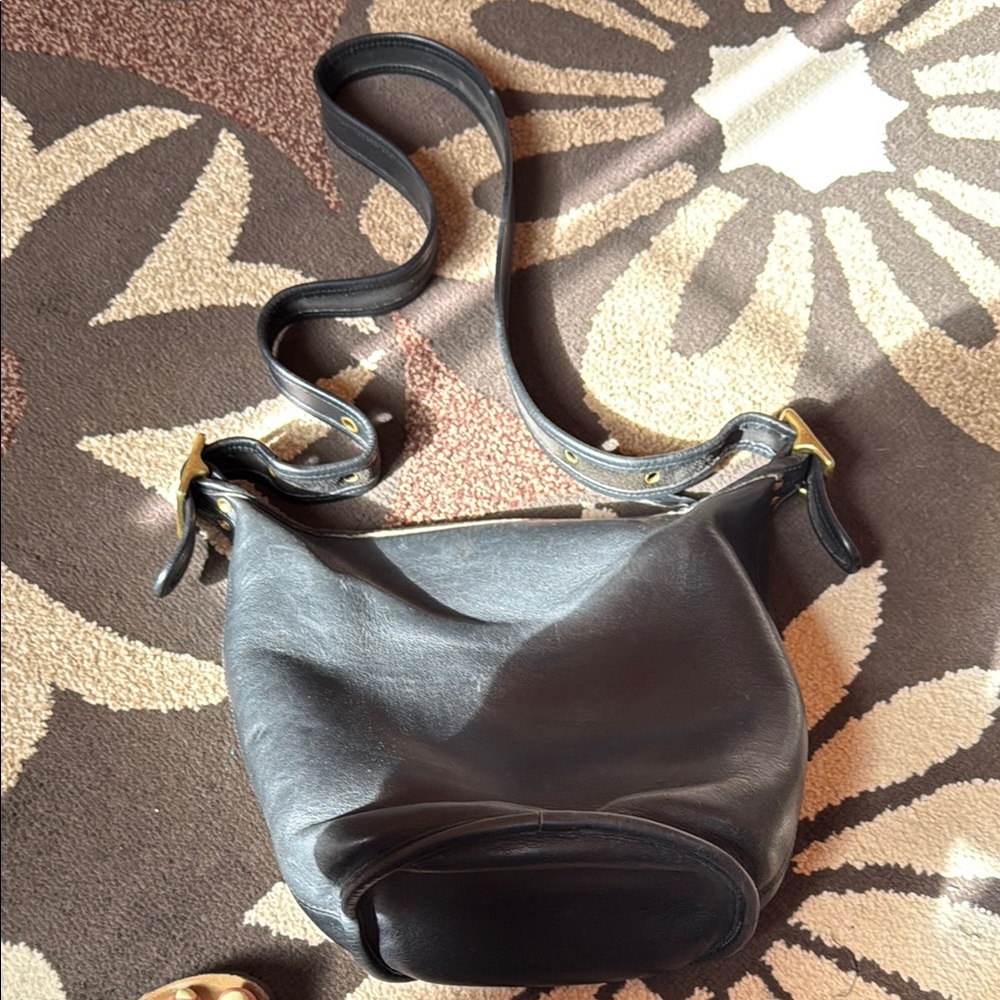 Coach Black Crossbody Bag with Glossy Leather Finish